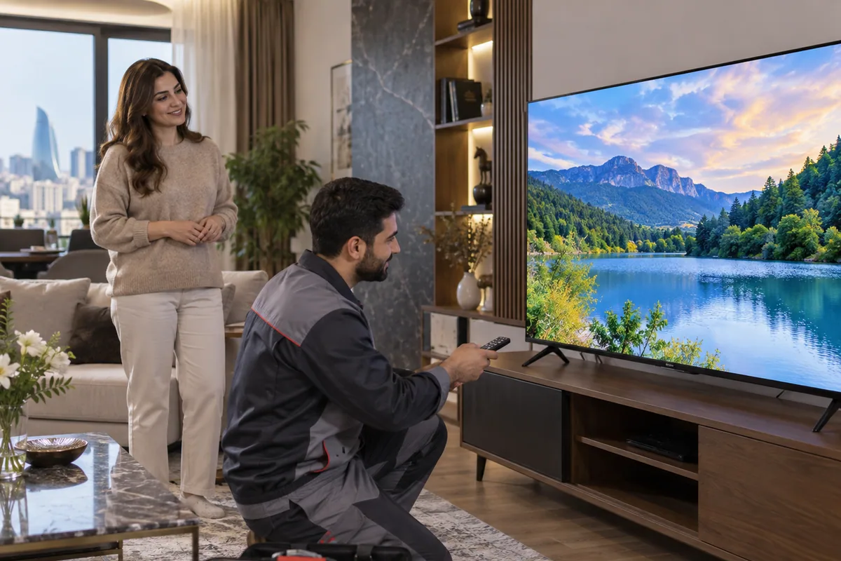 Yasamalda televizor ekran işığının bərpası